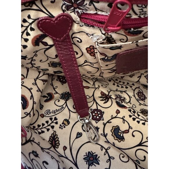 Brighton Red Pebbled Leather Shoulder Tote Bag Rare Retired EUC - Picture 16 of 16